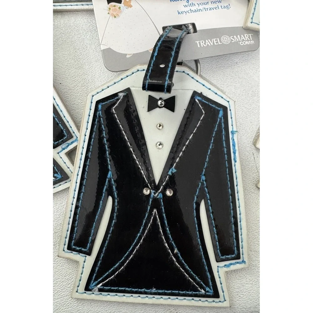 Lot of 6 Travel Smart Conair Honeymoon Groom Tuxedo Luggage‎ Tags NWT